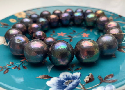 12-17.5mm Graduated Peacock Baroque/Edison/FlamingBall Freshwater Pearl Beads Genuine Freshwater Jumbo Baroque Pearl Beads #1049