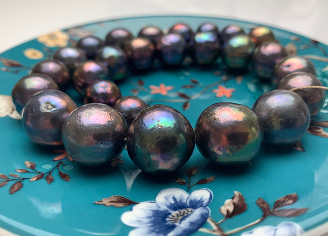 12-17.5mm Graduated Peacock Baroque/Edison/FlamingBall Freshwater Pearl Beads Genuine Freshwater Jumbo Baroque Pearl Beads #1049