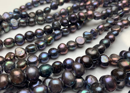 9-11 mm AAA Large Hole Peacock Freshwater Pearl Nugget Beads 2.1mm Hole Genuine Large Hole Peacock Freshwater Nugget Pearls. #332