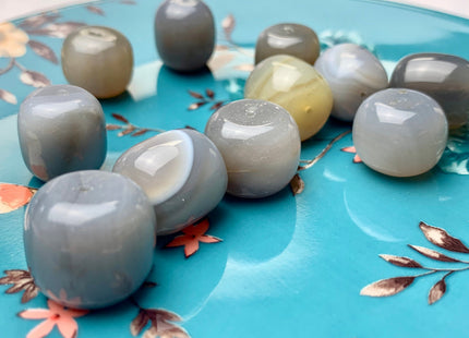 12x16-16x18 Natural Gemstone Gray Agate Beads Natural Color Smooth Drum/Tube Shape Jumbo Size Natural Agate Gemstone #2003