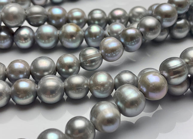 10-11 mm Large Hole Gray Color Potato Freshwater Pearl Beads Hole Size 2.2 mm Large Hole Beads Large Hole Freshwater Pearls #1464