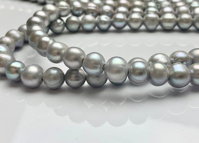 10-11 mm Large Hole Gray Color Potato Freshwater Pearl Beads Hole Size 2.2 mm Large Hole Beads Large Hole Freshwater Pearls #1464