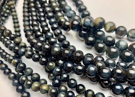 6 mm 10 mm AAA Smooth Round Dark Gray Hawk Tiger Eyes Natural Gemstone Beads Genuine High Quality Tiger Eye Loose Beads #2288