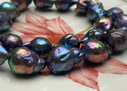 13x17-16x22 mm AA Jumbo Rainbow Peacock Color TearDrop Shape Baroque Pearl Beads Genuine High Luster Peacock Freshwater Baroque Pearls #1483