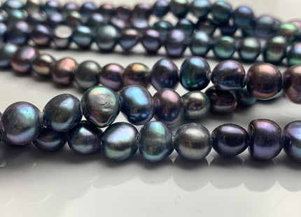 9-11 mm AAA Large Hole Peacock Freshwater Pearl Nugget Beads 2.1mm Hole Genuine Large Hole Peacock Freshwater Nugget Pearls. #332