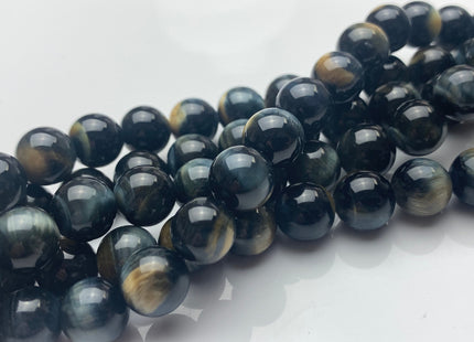 6 mm 10 mm AAA Smooth Round Dark Gray Hawk Tiger Eyes Natural Gemstone Beads Genuine High Quality Tiger Eye Loose Beads #2288