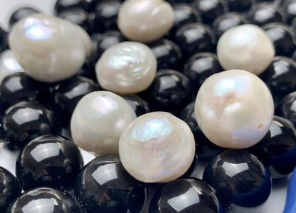 ONE Piece Or Full Strand 12-16 mm AAA Natural White Baroque Freshwater Pearl Beads High Luster Genuine Baroque Edison Pearls #1480