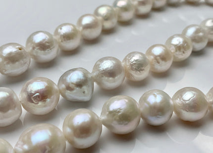 ONE Piece Or Full Strand 12-16 mm AAA Natural White Baroque Freshwater Pearl Beads High Luster Genuine Baroque Edison Pearls #1480
