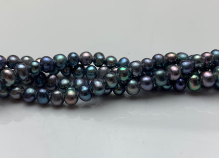 4 mm AA Natural White/Grey/Peacock/Champagne Potato Large Hole 1.2 mm Freshwater Pearl, Genuine Pearls Wedding / Bridal Pearls #1023