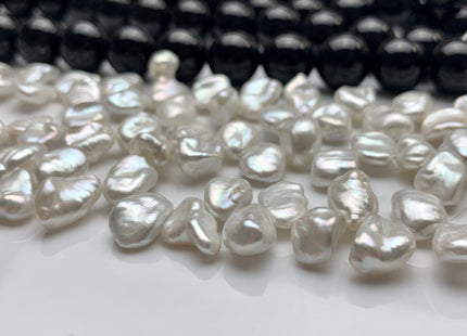 8-9 x 11-14 mm AAA Natural White Keishi Freshwater Pearls Top Drilled Keishi Pearl Beads High Luster Natural Cultured Keishi Pearls #1474