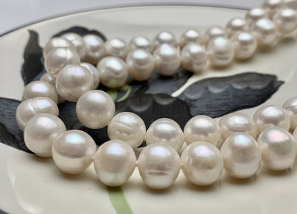 17.5/20/22/24 Inches Hand Knotted 11 mm Freshwater Pearl Necklace Natural White Freshwater Pearl Necklace With Silver Clasp #1502