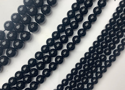 4mm 6mm 8mm 10mm AAA Smooth Round Black Tourmaline Gemstone Beads High Quality Black Tourmaline Loose Beads. #2290