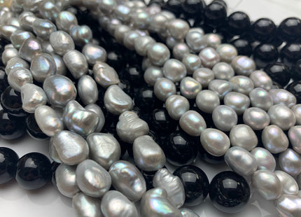 9x12 mm OR 10x14 mm Gray Rice/Oval Freshwater Pearl Nugget Beads Genuine High Luster Freshwater Pearls #1494