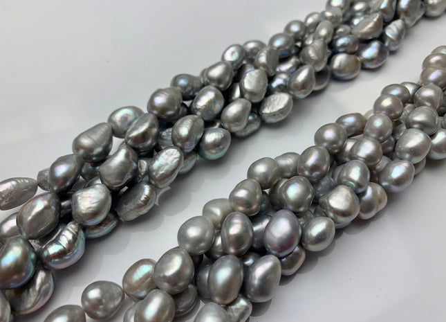 9x12 mm OR 10x14 mm Gray Rice/Oval Freshwater Pearl Nugget Beads Genuine High Luster Freshwater Pearls #1494