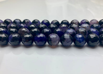 12 mm Faceted Round Fire Agate Gemstone Beads Heat Treated Purple Black Multi Color Natural Gemstone Agate Loose Beads #2292