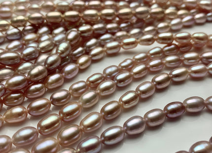 5x7 mm AAA High Luster Natural Mauve Pink Freshwater Pearl Beads Hole Size 1.0mm Genuine Large Hole Freshwater Pearls 14Inches Strands #23