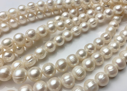 7-10 mm Natural White Potato Freshwater Pearl Beads Genuine Natural Freshwater Potato Pearl Beads #1516