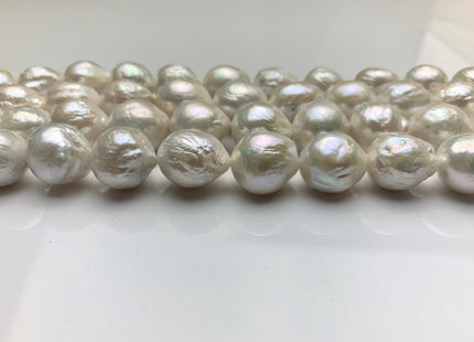 12-14x16 mm AAA Natural Jumbo Top Quality White Freshwater Baroque Pearl Beads Natural White High Luster Genuine Baroque Edison Pearls #1521