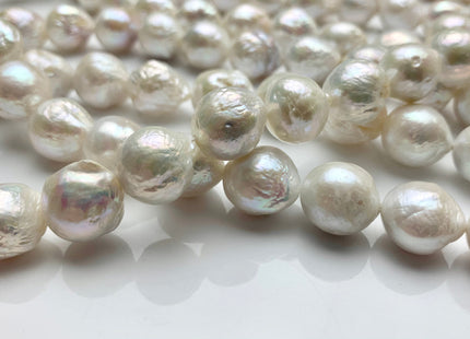 12-14x16 mm AAA Natural Jumbo Top Quality White Freshwater Baroque Pearl Beads Natural White High Luster Genuine Baroque Edison Pearls #1521