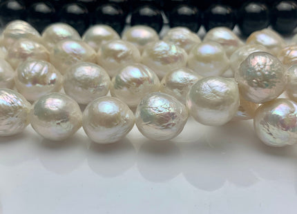 12-14x16 mm AAA Natural Jumbo Top Quality White Freshwater Baroque Pearl Beads Natural White High Luster Genuine Baroque Edison Pearls #1521