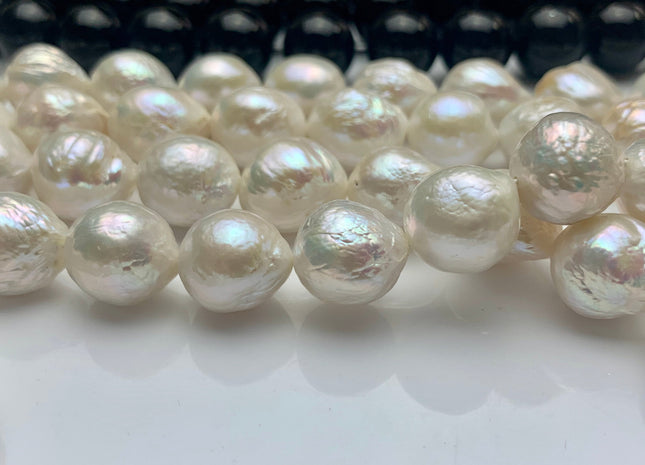 12-14x16 mm AAA Natural Jumbo Top Quality White Freshwater Baroque Pearl Beads Natural White High Luster Genuine Baroque Edison Pearls #1521