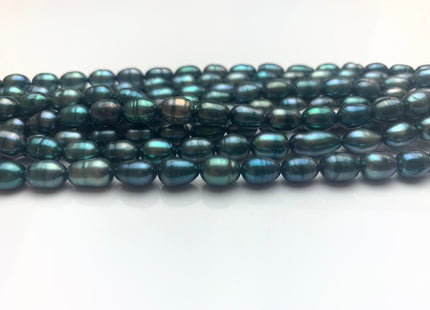 6x8 mm Prussian Blue Color Rice/Oval Freshwater Pearl Beads Genuine Cultured Freshwater Pearls #452