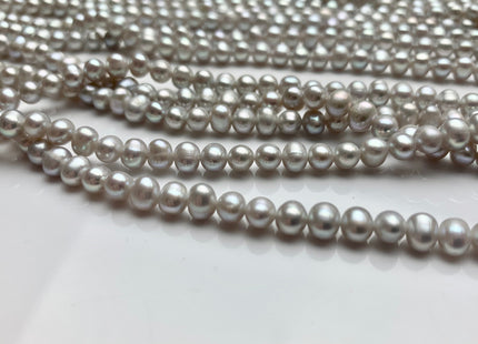 4-5 mm Silver Gray Color Potato Freshwater Pearl Bead Genuine High Luster Gray Color Freshwater Pearls #1525