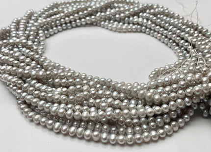 4-5 mm Silver Gray Color Potato Freshwater Pearl Bead Genuine High Luster Gray Color Freshwater Pearls #1525