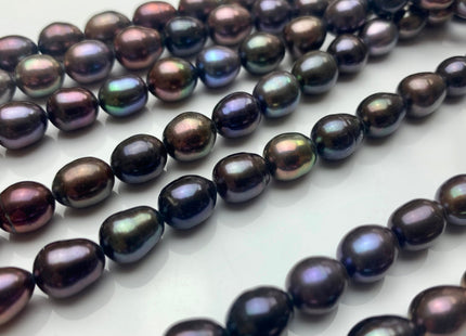 7.5x9 mm Or 7.5x10-12 mm Purple Brown Peacock Color Freshwater Pearls Rice/Oval Shape Pearl Beads Genuine Iridescent Peacock Pearls #1529