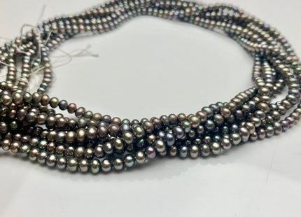 3.5-4 mm AAA Abalone Gray Color Potato Freshwater Pearl Beads Genuine High Luster With Iridescent Gray Color Freshwater Seed Pearls #1531