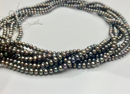 3.5-4 mm AAA Abalone Gray Color Potato Freshwater Pearl Beads Genuine High Luster With Iridescent Gray Color Freshwater Seed Pearls #1531
