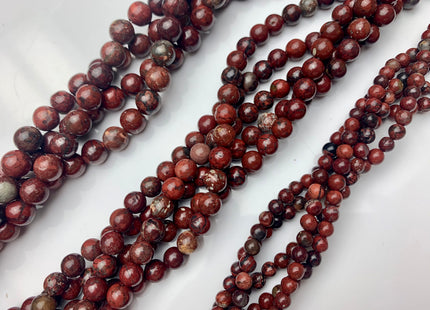 4mm 6mm 8mm 10mm AAA Smooth Round Natural Red Poppy Jasper Gemstone Beads Multi Red Brown Color Jasper Loose Beads #2296