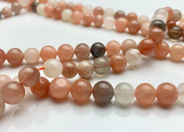 4mm 6mm 8mm 10mm AAA Natural Multi Color MoonStone Natural Multi White Pink Gray Color High Quality Smooth Round Gemstone Beads #2299