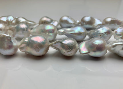 15-20x24-30 mm AAA Jumbo Size Freshwater Baroque Pearl Beads Genuine High Luster And Quality Natural White Baroque Pearls #1546