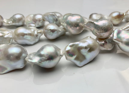 15-20x24-30 mm AAA Jumbo Size Freshwater Baroque Pearl Beads Genuine High Luster And Quality Natural White Baroque Pearls #1546