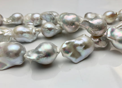 15-20x24-30 mm AAA Jumbo Size Freshwater Baroque Pearl Beads Genuine High Luster And Quality Natural White Baroque Pearls #1546