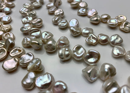 8-9x10-11 mm AAAA Natural White Keshi Freshwater Pearls Top Drilled Keshi Pearl Beads High Luster W/Slightly Pink Genuine Keshi Pearl #1036