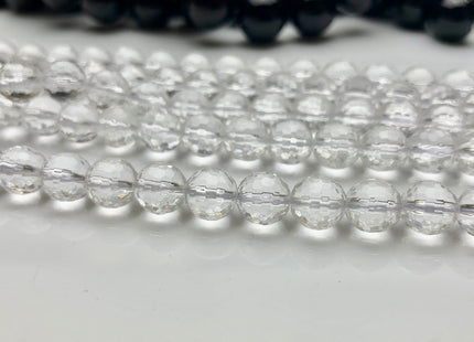 6mm 8mm 10mm AAA Round Faceted Clear Quartz Gemstone Beads Genuine Clear Rock Crystal Quartz Beads #494