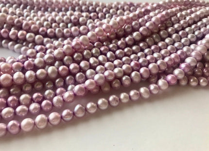 5-6 mm Rare Lilac Purple Color Potato Freshwater Pearl Beads Genuine High Luster Lavender Color Freshwater Potato Pearls #1536