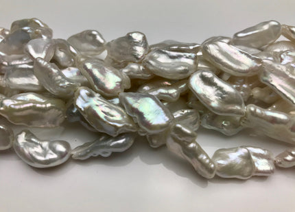 9-10x18 mm AAA Natural White Biwa Stick Freshwater Pearls Genuine Natural White Pearl, Irregular Natural Freshwater Pearl Beads #1113