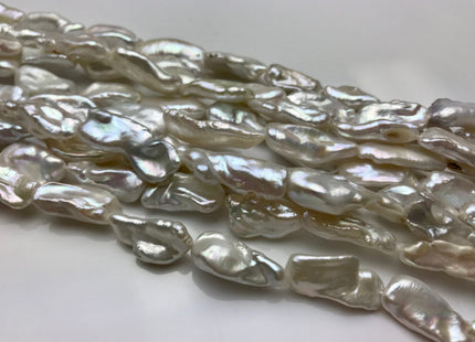 9-10x18 mm AAA Natural White Biwa Stick Freshwater Pearls Genuine Natural White Pearl, Irregular Natural Freshwater Pearl Beads #1113