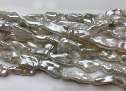 9-10x18 mm AAA Natural White Biwa Stick Freshwater Pearls Genuine Natural White Pearl, Irregular Natural Freshwater Pearl Beads #1113