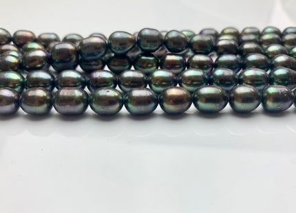 9x11 mm AA Green Peacock Color Freshwater Pearls Rice/Oval Shape Pearl Beads Genuine Green Peacock Freshwater Pearls #1549