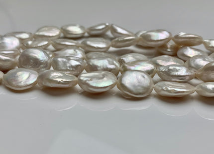 12 mm AA Natural White Coin Freshwater Pearl Beads Flat Coin Freshwater Pearls Genuine Quality White Coin Pearls #1557