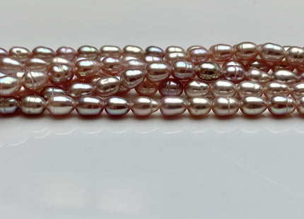 3x5 mm Natural Mauve Pink Rice Freshwater Pearls Tiny Small Seed Pearls 69 Beads #1553