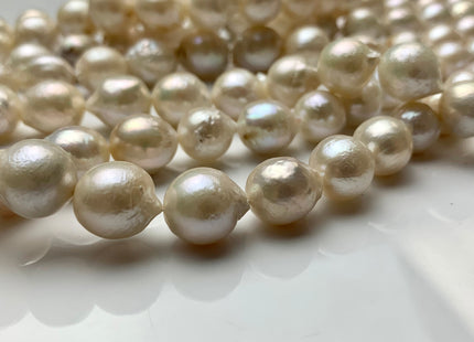 11-12 mm Natural White Baroque Freshwater Pearl Beads Natural White Edison Baroque Pearls Genuine White Edison Pearls #1562