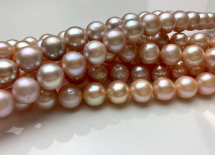 9-10 mm AAA Natural Pink OR Mauve Pink Colored Semi Round Freshwater Pearl Beads, Semi Round Freshwater Pearls #1249