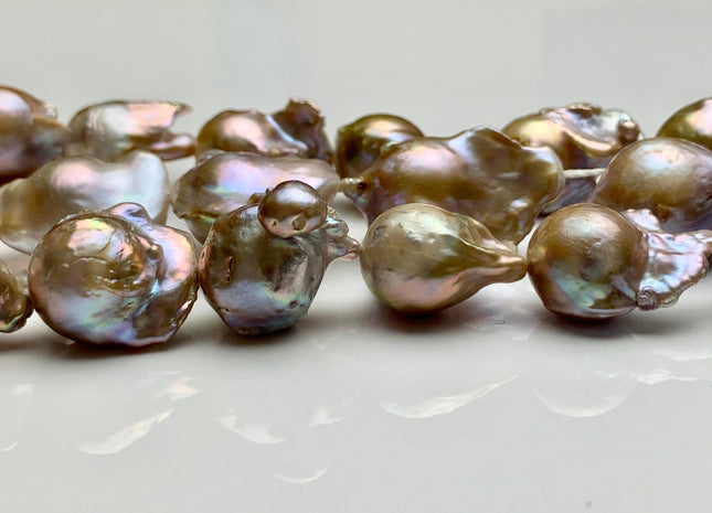 13x22-15x27 mm AA Natural Mauve Pink Rare Irregular Baroque Freshwater Pearl Beads Genuine Natural Color Freshwater Baroque Pearls #1575
