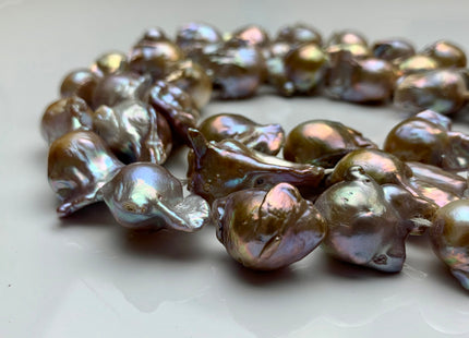13x22-15x27 mm AA Natural Mauve Pink Rare Irregular Baroque Freshwater Pearl Beads Genuine Natural Color Freshwater Baroque Pearls #1575