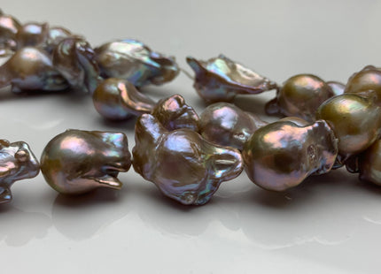 13x22-15x27 mm AA Natural Mauve Pink Rare Irregular Baroque Freshwater Pearl Beads Genuine Natural Color Freshwater Baroque Pearls #1575